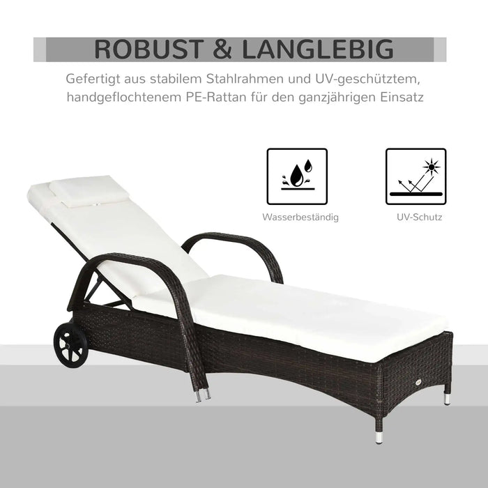 Two-Piece Lounger Set | Five-Position Backrest and Removable Headrest for Sun Relaxation - Little and Giant Explorers Outsunny