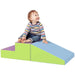 Two-Piece Soft Play Set in Blue, Purple and Green - Little and Giant Explorers HOMCOM