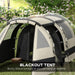 Two Room Blackout Tent with Accessories in Khaki (4 persons) - Little and Giant Explorers Outsunny