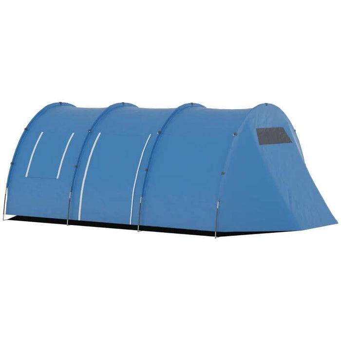 Two Room Tunnel Tent with Floor, 2 Doors and Carry Bag (5-6 persons) - Little and Giant Explorers Outsunny