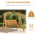 2-Seater Outdoor Wooden Swing Bench Seat - Little and Giant Explorers Outsunny