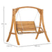 2-Seater Outdoor Wooden Swing Bench Seat - Little and Giant Explorers Outsunny