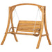 2-Seater Outdoor Wooden Swing Bench Seat - Little and Giant Explorers Outsunny