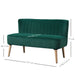 Two-Seater Velvet Sofa – Green | Wooden Frame - Pocket Spring Cushioning HOMCOM - Little and Giant Explorers