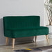 Two-Seater Velvet Sofa – Green | Wooden Frame - Pocket Spring Cushioning HOMCOM - Little and Giant Explorers