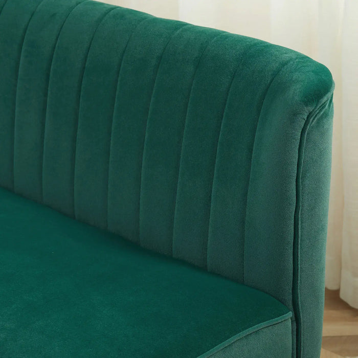 Two-Seater Velvet Sofa – Green | Wooden Frame - Pocket Spring Cushioning HOMCOM - Little and Giant Explorers