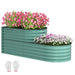 Two-Tier Galvanised Steel Garden Planter in Dark Green - Little and Giant Explorers Outsunny