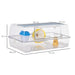 Two-Tier Mouse and Hamster Cage – Transparent Plastic | Running Wheel PAWHUT - Little and Giant Explorers PawHut