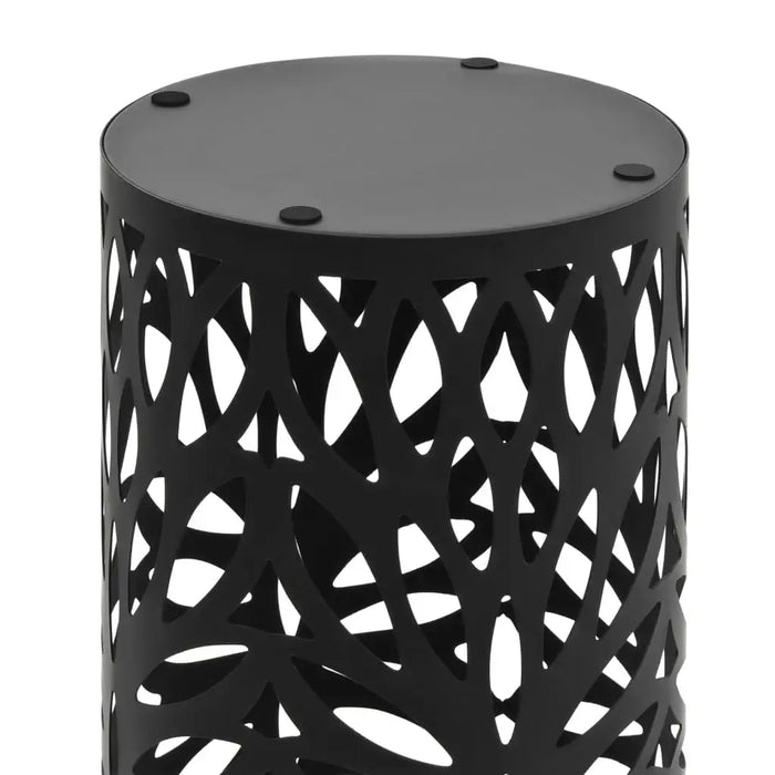 Black lattice stool on a white background