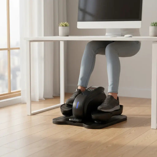 Under Desk Pedal Exerciser - Black | Mini Elliptical with Auto and Manual Modes SPORTNOW - Little and Giant Explorers