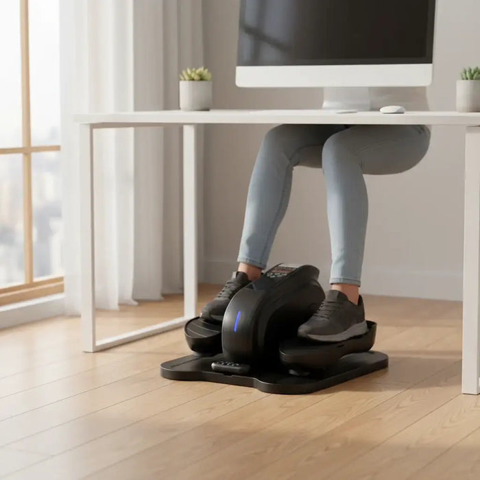 Under Desk Pedal Exerciser - Black | Mini Elliptical with Auto and Manual Modes SPORTNOW - Little and Giant Explorers