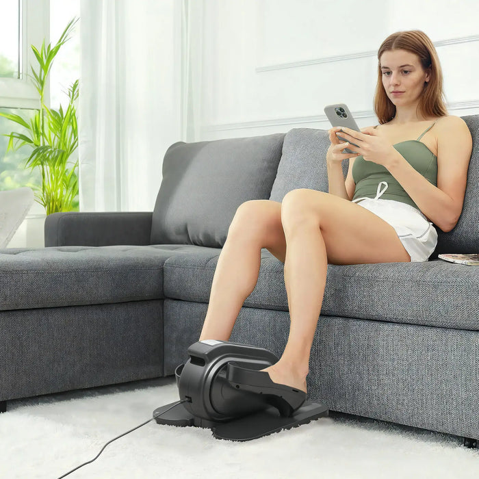 Under Desk Pedal Exerciser - Black | Mini Elliptical with Auto and Manual Modes SPORTNOW - Little and Giant Explorers