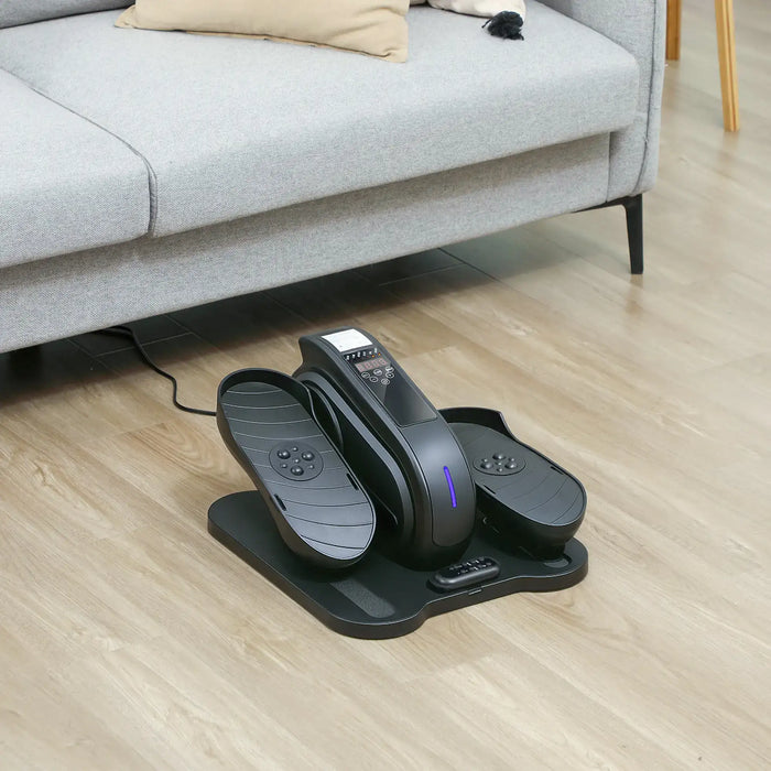 Under Desk Pedal Exerciser - Black | Mini Elliptical with Auto and Manual Modes SPORTNOW - Little and Giant Explorers