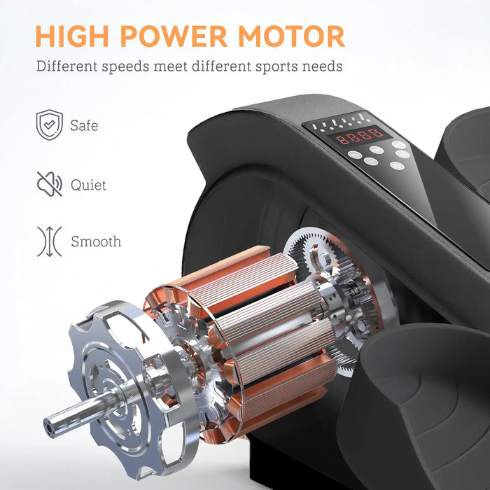 Under Desk Pedal Exerciser - Black | Mini Elliptical with Auto and Manual Modes SPORTNOW - Little and Giant Explorers