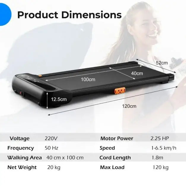 Under Desk Walking Pad Treadmill – 2.25HP Motor | Watch Remote and LED Touch Screen COSTWAY - Little and Giant Explorers Costway