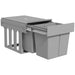 Dual 15L under sink pull out kitchen waste recycling bin with soft close runners in gray