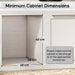 Empty kitchen cabinet with minimum dimensions 40cm width, 50cm depth, 40cm height for pull-out bin installation
