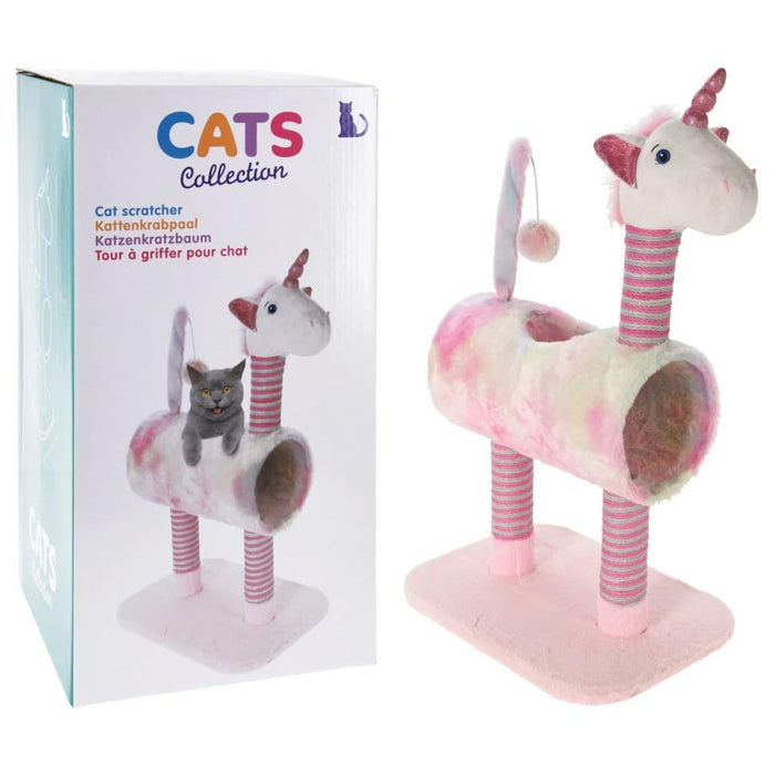 Unicorn Cat Scratching Post in Pink (40 x 30 x 85cm) - Little and Giant Explorers Pets Collection