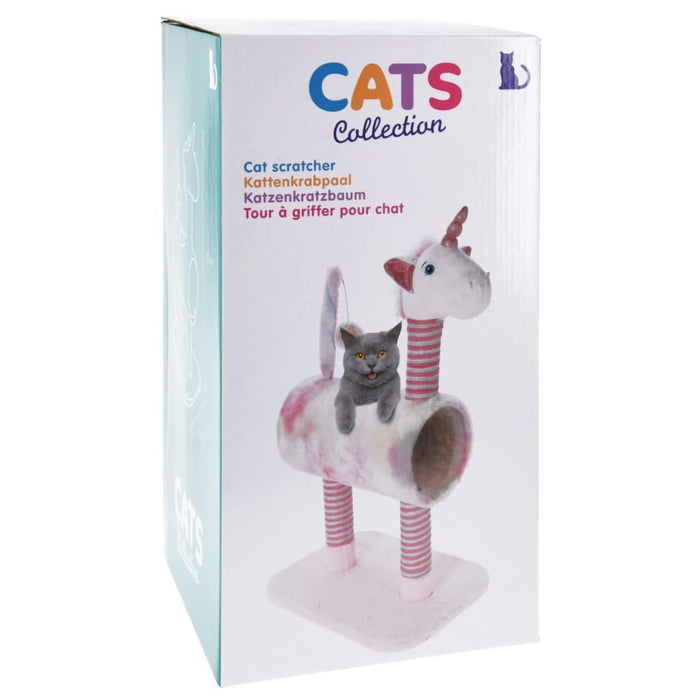 Unicorn Cat Scratching Post in Pink (40 x 30 x 85cm) - Little and Giant Explorers Pets Collection