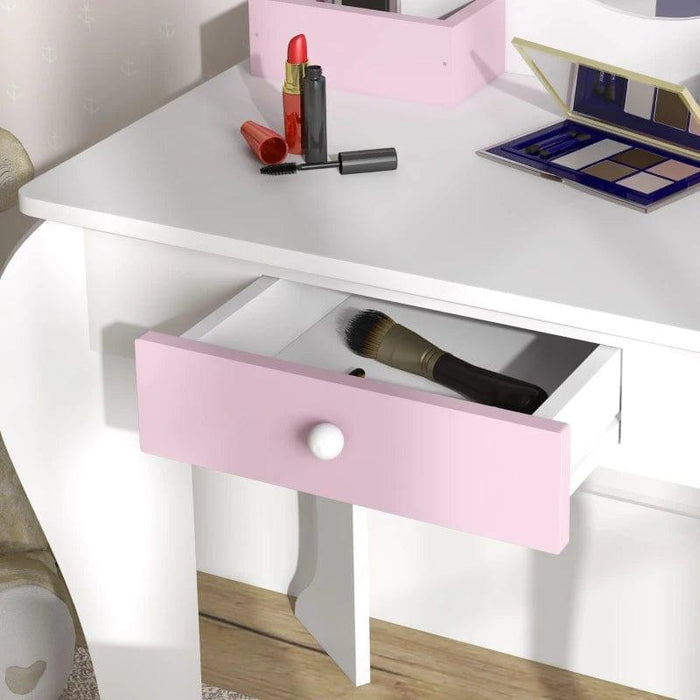 Unicorn Design Kids Dressing Table with Mirror and Stool - Little and Giant Explorers ZONEKIZ