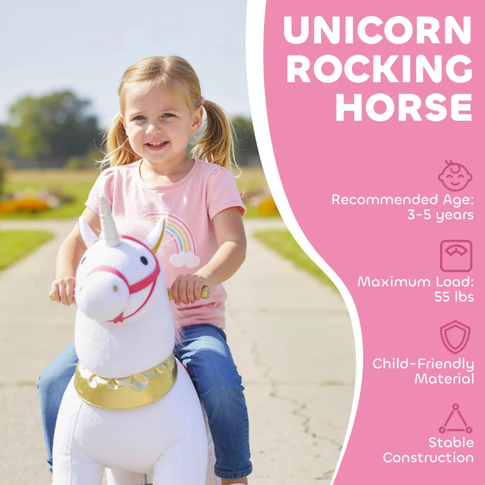 Unicorn Ride-On Horse – White Plush Pony | Motion-Powered Rocking Toy AIYAPLAY - Little and Giant Explorers