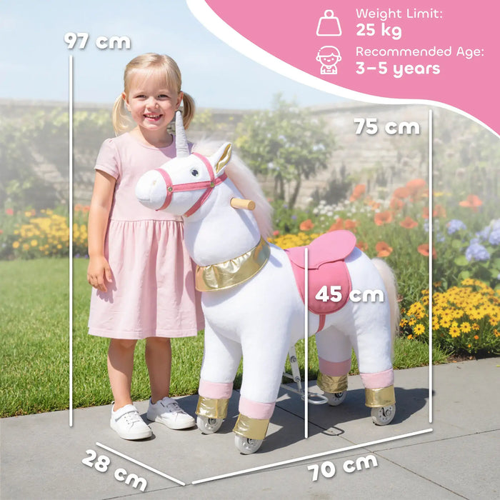 Unicorn Ride-On Horse – White Plush Pony | Motion-Powered Rocking Toy AIYAPLAY - Little and Giant Explorers