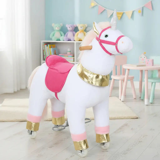 Unicorn Ride-On Horse – White Plush Pony | Motion-Powered Rocking Toy AIYAPLAY - Little and Giant Explorers