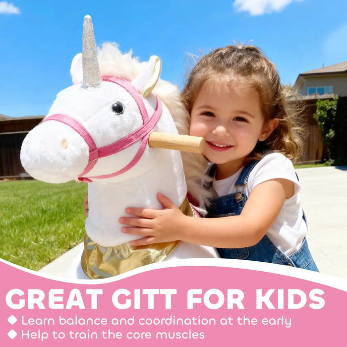 Unicorn Ride-On Horse – White Plush Pony | Motion-Powered Rocking Toy AIYAPLAY - Little and Giant Explorers