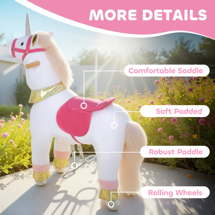 Unicorn Ride-On Horse – White Plush Pony | Motion-Powered Rocking Toy AIYAPLAY - Little and Giant Explorers