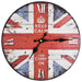 Round clock with Union Jack design and 'Keep Calm and Carry On' text.