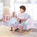 Upholstered Kids Rocking Chair with Luminous Effect in Poplar Wood - Little and Giant Explorers Costway