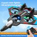 V32 Foam RC Plane - Fighter Jet Style | 360° Flip Stunts, LED Lights and Gyro-Stabilisation 4DRC - Little and Giant Explorers 4DRC