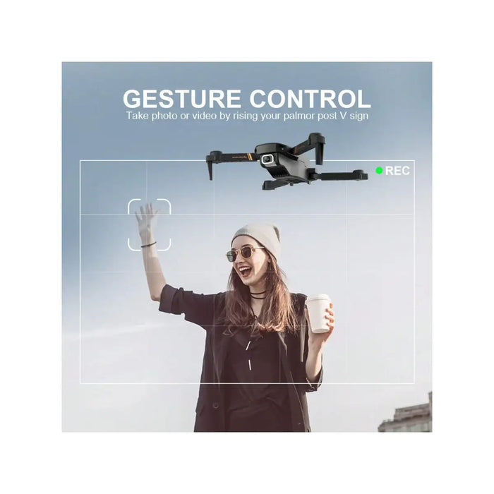 V4 Foldable Drone with 1080P HD Camera - 90° Electric Tilt | FPV Live Video and Optical Flow 4DRC - Little and Giant Explorers 4DRC