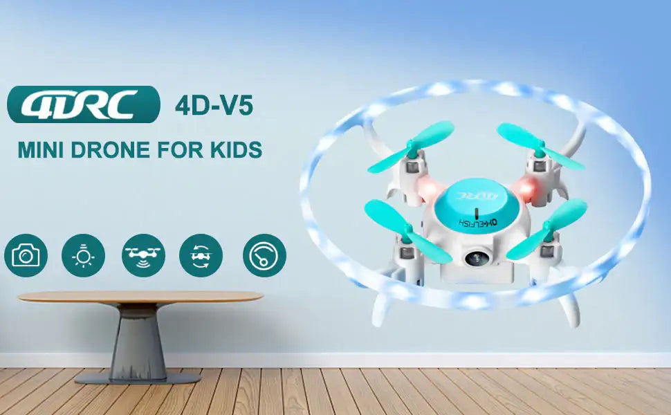 V5 Mini Drone – 720P HD Camera | LED Lights, 3D Flips and FPV Control 4DRC - Little and Giant Explorers 4DRC