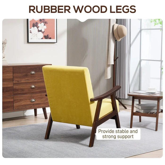 Velvet Accent Chair – Champagne | Nordic Style - Curved Armrest HOMCOM - Little and Giant Explorers