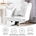 Velvet Office Chair with Petal Shell Back and Lumbar Pillow in White - Little and Giant Explorers HOMCOM