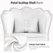 Velvet Office Chair with Petal Shell Back and Lumbar Pillow in White - Little and Giant Explorers HOMCOM