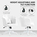 Velvet Office Chair with Petal Shell Back and Lumbar Pillow in White - Little and Giant Explorers HOMCOM