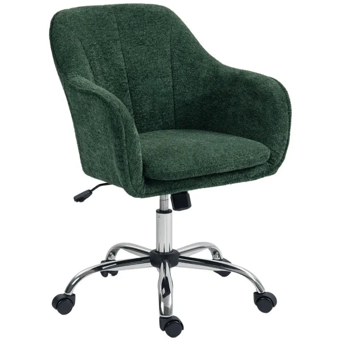 Velvet Office Chair with Rocking Motion - Dark Green | Adjustable Height 48–58cm HOMCOM - Little and Giant Explorers HOMCOM