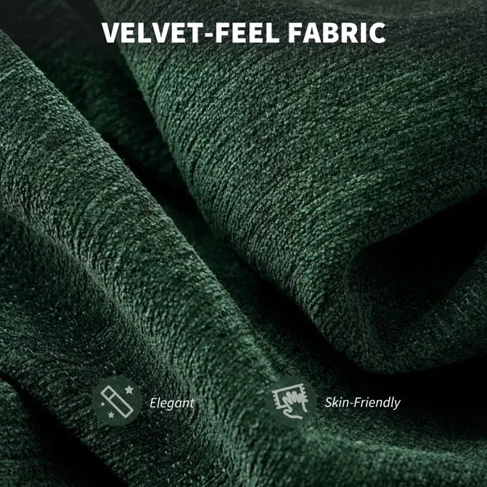 Velvet Office Chair with Rocking Motion - Dark Green | Adjustable Height 48–58cm HOMCOM - Little and Giant Explorers HOMCOM