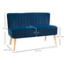 Velvet Two-Seater Loveseat Sofa – Blue | Wooden Frame with Pocket Springs HOMCOM - Little and Giant Explorers