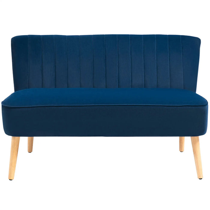 Velvet Two-Seater Loveseat Sofa – Blue | Wooden Frame with Pocket Springs HOMCOM - Little and Giant Explorers