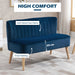 Velvet Two-Seater Loveseat Sofa – Blue | Wooden Frame with Pocket Springs HOMCOM - Little and Giant Explorers