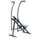 Black and blue exercise machine on a white background