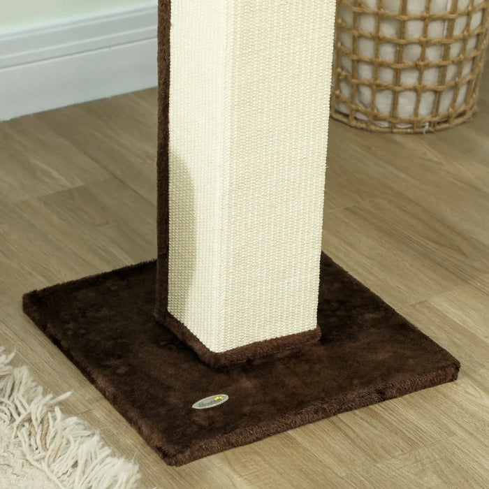 Vertical Full Cat Scratcher with Natural Sisal Rope in Brown 81cm - Little and Giant Explorers PawHut