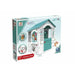 Kids veterinary centre playhouse toy set, white and teal animal care role play house box