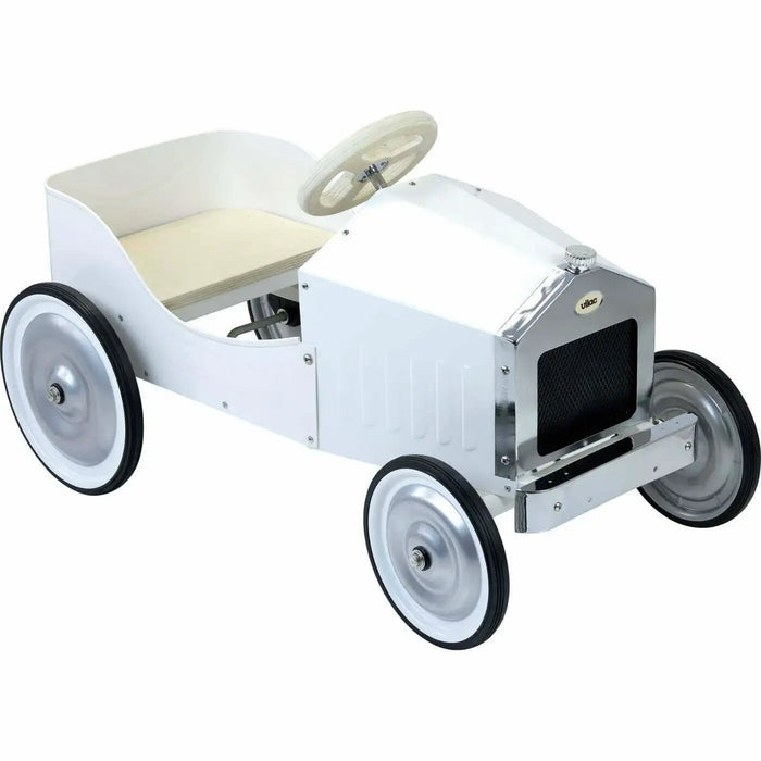 Retro Pedal Car – White | Metal and Wood - Classic Ride-On Toy VILAC - Little and Giant Explorers Vilac