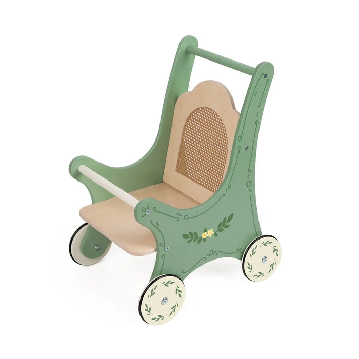 Vintage Stroller | Wooden with Rattan-Effect Back - Little and Giant Explorers Classic World