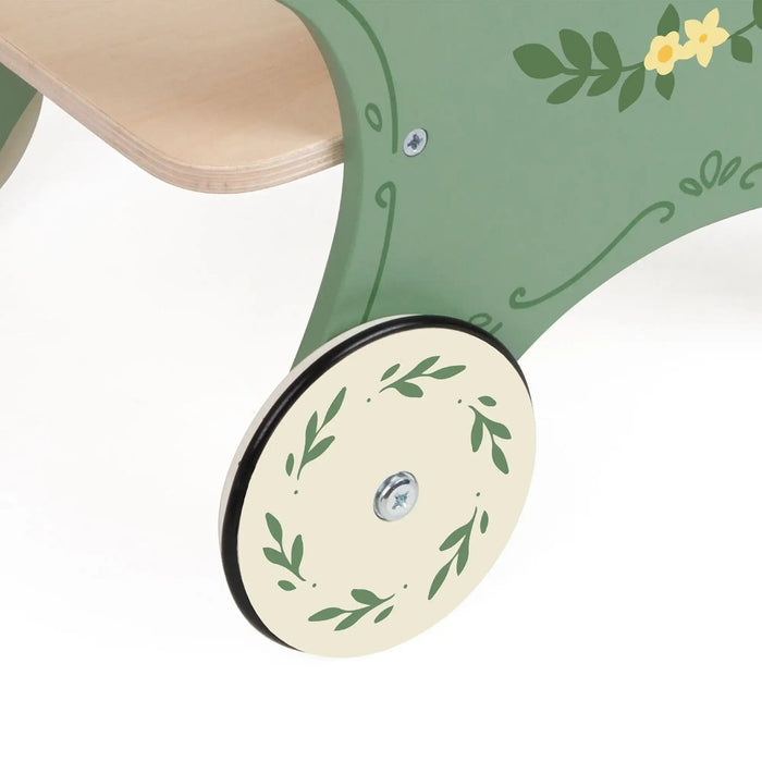 Vintage Stroller | Wooden with Rattan-Effect Back - Little and Giant Explorers Classic World