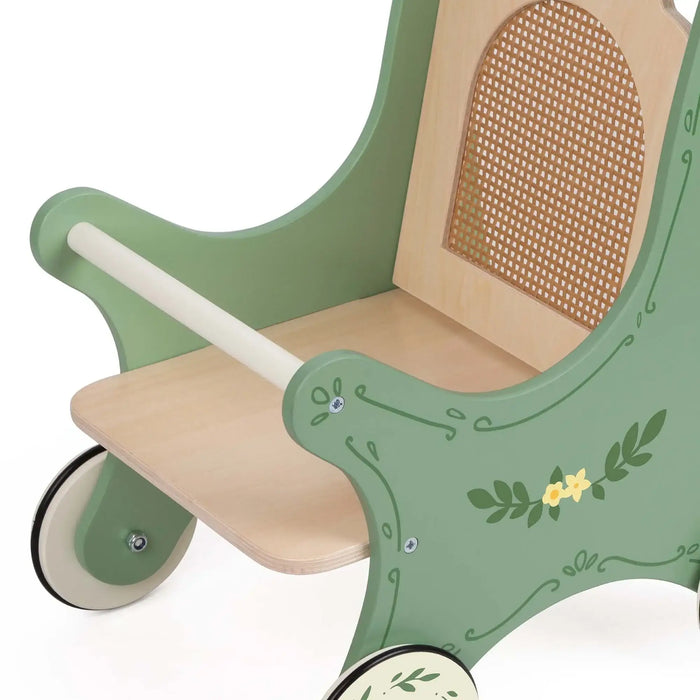 Vintage Stroller | Wooden with Rattan-Effect Back - Little and Giant Explorers Classic World